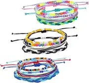 Yardenfun Colorful Wax Thread Bracelets for Women 3 Pcs Beaded Jewelry for Girls Friendship Charm