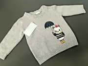 NWT Gymboree Sweater with Panda Bear w/umbrella Size 3-6m
