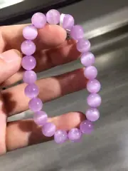 9mm Genuine Natural Purple Kunzite Crystal Round Beads Bracelet AAA
