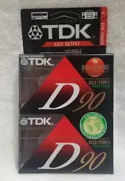 (2) TWO TDK SLIMLINE EcoCase D90 Blank Cassette Tape High OutPut IECI Type I