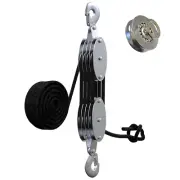 Rope Hoist Pulley System Metal Bearing 4400LB Pulley Block Tackle 8 1 Lifting