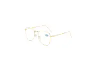 Retro Spectacles Frame Ultra Light Thin Metal Alloy Myopia Glasses - Gold