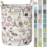 (Paris) - Merdes 19.7'' Waterproof Foldable Laundry Hamper, Dirty Clothes Laundry Basket, Linen Bin Storage Organiser for Toy Collection (Paris)