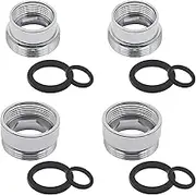 TuoYi 4Pcs Faucet Adapter Dual Size 16mm & 20mm Female to 22mm Male Connectors Electroplating Faucet Accessories
