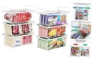 Chest Freezer Organizer Bins - 6 Pack Small Stackable Deep Freezer Organizer