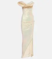 [Maticevski] Maticevski Exhilarate ruffled sequined gown AU 12 white