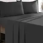 Cotton Rich Queen Sheet Set - 4 Piece Deep Pocket Bedding Sets Queen with Marrow