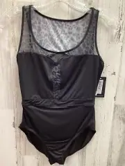 New Bloch Size LA Black Leotard with Animal Print Mesh