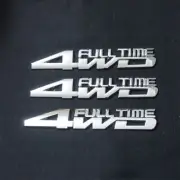 3x Silver 4WD FULL TIME Chrome Metal Sticker Badge Emblem Decal Vehicle Tailgate (for: MG)