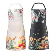 2 Pack Floral Aprons for Women with Pockets, Waterproof Aprons Large Multicolor