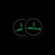 Brand New 2PCS Lincoln Glows In The Dark Green Real Carbon Fiber Car Cup Holder