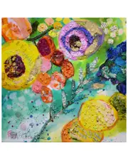 Empire Art Direct "Floral Radiance II" Embellished Canvas Wall Art
