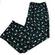 Pink/Victoria's Secret XXL Lounge Pant Dog Print Silky Green/Plaid PJ Cuffed NWT