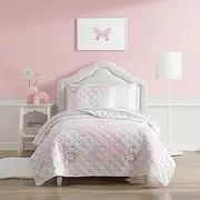 [Laura Ashley] Twin Quilt Set, Reversible Kids Bedding with Matching Sham(s), Ideal for Toddler Bedding Set (Ellyn Pink, Twin)