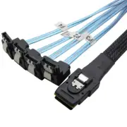 Mini SAS 4i SFF-8087 36P to 4 SATA 7PIN 90degree Cable HD 12Gbps 0.5m/1m Adapter