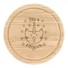 Luna I'm A Kittycorn Round Chopping Cheese Board Cat Unicorn Kitten Caticorn