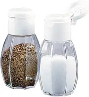 Fackelmann Set of 2 Glass Salt and Pepper Shakers with White Lids 8cm 40ml