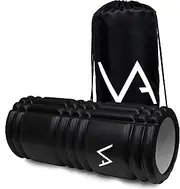 Vanquisher Foam Roller | Firm Foam Density Muscle Roller for Yoga, Pilates and Back Exercise | EVA 33 x 14 cm Massage Roller for Soft Deep Tissue Massage, Physical Therapy and Trigger Point Release | Includes Carry Bag (Black)