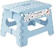 9" Folding Step Stool with Handle, Portable Collapsible Small Plastic Foot Stool