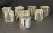 Napkin Rings Hammered Silver World Market Distressed 8 NWT