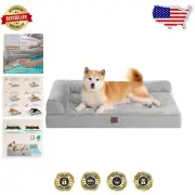Large Washable Dog Bed with Waterproof Lining & Orthopedic Memory Foam 36x27in