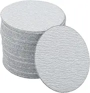 X AUTOHAUX Sandpaper Hook & Loop Sanding Sheets 2.95Inch x 2.95Inch Gray 50 Pcs P150 Round Flocking Efficient Grinding and Polishing