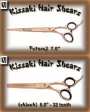 Kissaki 7.0" Hair Cutting Scissors & 32 tooth Thinning Shears Rose Gold Combo