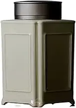 Chinese Tea Caddy,Ceramic jar, Ceramic Tea Jars Chinese Retro Style Tea Canisters Loose Tea Leaf Jar, Porcelain Tea Pot Tea Storage Can with Airtight Double Lids, 380ML Loose Tea Storage Containers