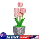 Tulip Table Lamp Touch Control Dimmable USB Rechargeable Home Decor (Pink)