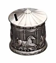 Money Bank - MERRY GO ROUND PEWTER FINISH - Gifts for Kids