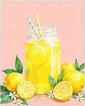 TAOPAOLAB Citrus Drink Paint by Numbers Kit for Adults - DIY Lemon Jar with Leaves Painting on Canvas 16x20In, Acrylic Paint Set, Suitable for Beginners, Art for Home Decoration or Gifts