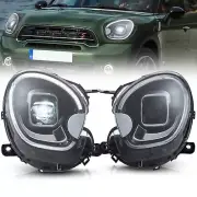 Pair FULL LED Headlights For 2010-16 Mini Cooper Countryman R60 W/Animation DRL (for: Mini)