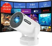 Mini Portable Projector Android WiFi Bluetooth 4K 180° Rotatable 150" Screen
