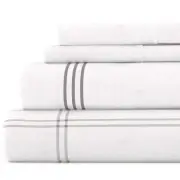Becky Cameron Sheet Set Checkered Flannel Hypoallergenic Machine Washable Gray