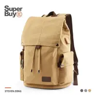 在飛比找蝦皮商城優惠-【Superbuy】帆布大容量後背包/雙肩包 時尚筆記本筆電