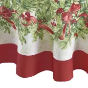 Home Fashions Holly Traditions Fabric Tablecloth 60" x 84" Oval