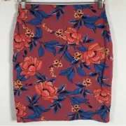 NWT SPORTSGIRL Ladies Size S Colourful Stretch Viscose Blend Pencil Skirt FLORAL