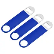Bottle Opener, 3pcs 7" Stainless Steel Flat Beer Bottle Opener for Party (Blue)