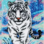 TigerCraft 3D Latch Hook Rug Kit - DIY Crochet Mat with Colorful Tiger Pattern -