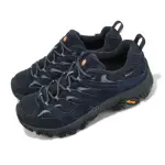 【MERRELL】戶外鞋 MOAB 3 GTX 男鞋 深藍 防水 黃金大底 真皮 越野 郊山 避震 支撐 登山鞋(ML037749)