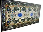 Rectangle Marble Office Meeting Table Top Unique Design Inlay Work Dining Table