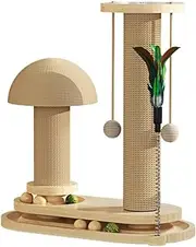 CLAMORA Eco-Friendly Sisal Cat Scratching Post | 41cm Tall Cat Tree with Durable Sisal Rope, Natural Cactus Design for Kittens & Adult Cats | Protect Furniture & Save Space (38x41x19cm, Yellow)