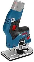 Bosch Professional 12V System cordless Palm Router GKF 12V-8 (incl. Open-ended spanner 17 mm, Collet with nut 1/4"" (also compatible with 6/8 mm collets), cardboard box)