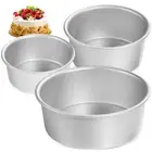 3 Pcs Cake Baking Trays Pan Round Tins Mold Chocolate Molds Supply