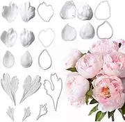 21Pcs Peony Flower Veining Mold Sugarcraft Fondant Silicone Mold Sugar Flower Cake Decorating Tool Fondant Cutter