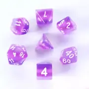 Galactic Dice Premium Dice Sets - Purple (Purple & White) Transparent Layer Acry