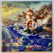 Thomas Kinkade Studios Disney Little Mermaid 14" Gallery Wrapped Canvas w/ COA