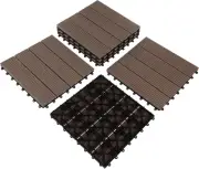 Interlocking Deck Tiles - 6-Pack 11.6-Inch Waterproof All Weather Outdoor Floori