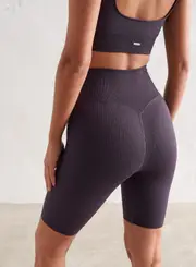 [aim'n] Plum Ribbed Seamless Biker Shorts