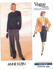 Vogue 2355 pattern Anne Klein jacket skirt pants sizes 12-14-16 uncut